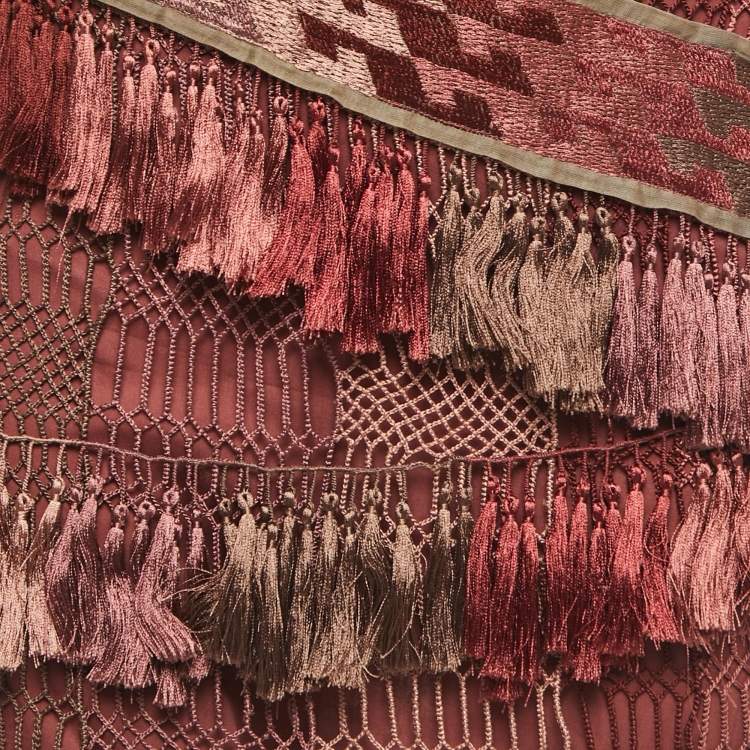 Pre Owned Gucci Multicolor Knit Tassel Detail Mini Skirt S