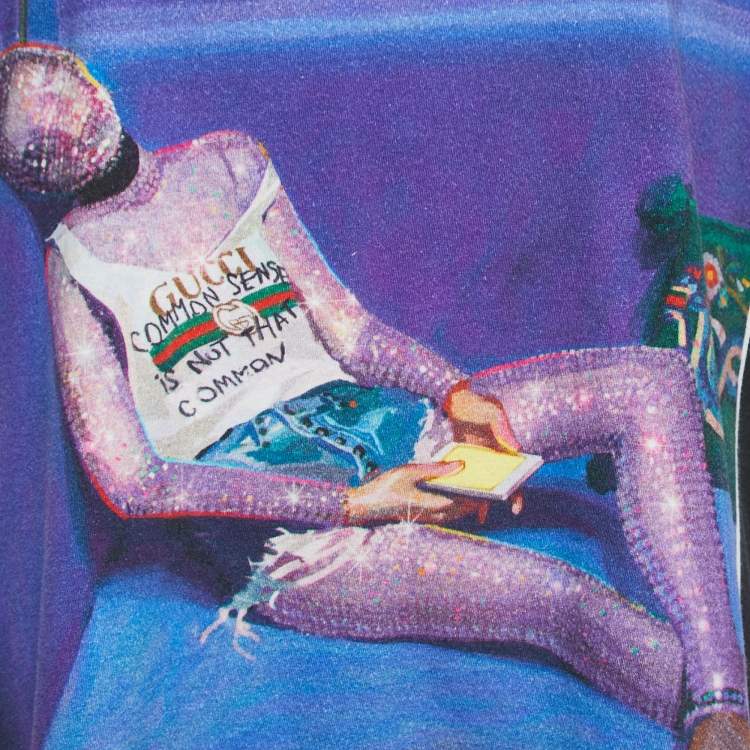 Pre Owned Gucci Multicolor Printed Cotton Crew Neck T-Shirt S