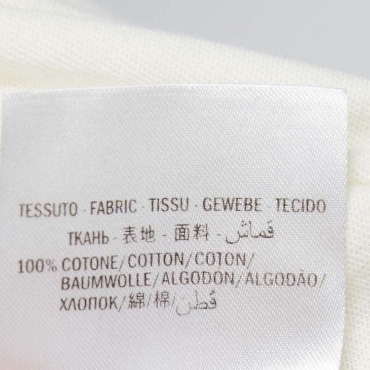 Pre Owned Gucci Cream Printed Cotton Crew Neck Half Sleeve T-Shirt S