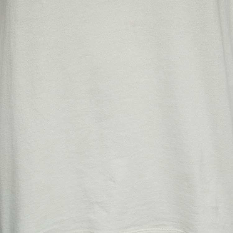 Pre Owned Gucci Cream Printed Cotton Crew Neck Half Sleeve T-Shirt S