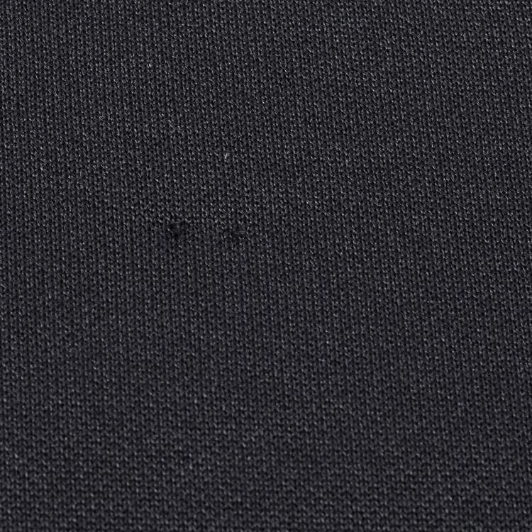 Pre Owned Gucci Black Technical Jersey Floral Embroidered Turtle Neck Dress S