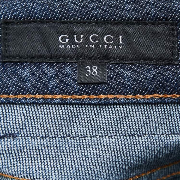 مملوكة مسبقًا Gucci Dark Blue Washed Denim Jeans S Waist 27"