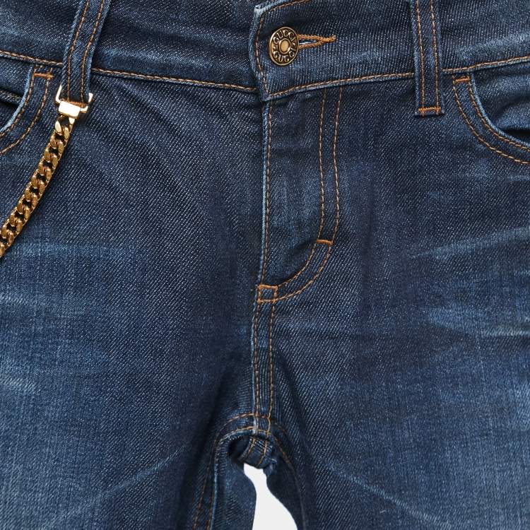 مملوكة مسبقًا Gucci Dark Blue Washed Denim Jeans S Waist 27"