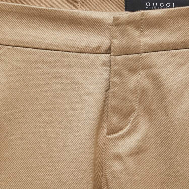 Pre Owned Gucci Beige Cotton Trousers S