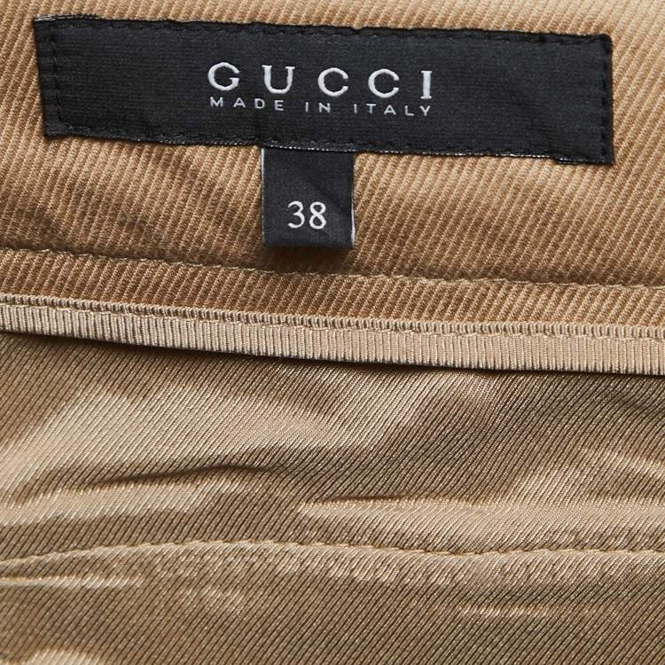 Pre Owned Gucci Beige Cotton Trousers S
