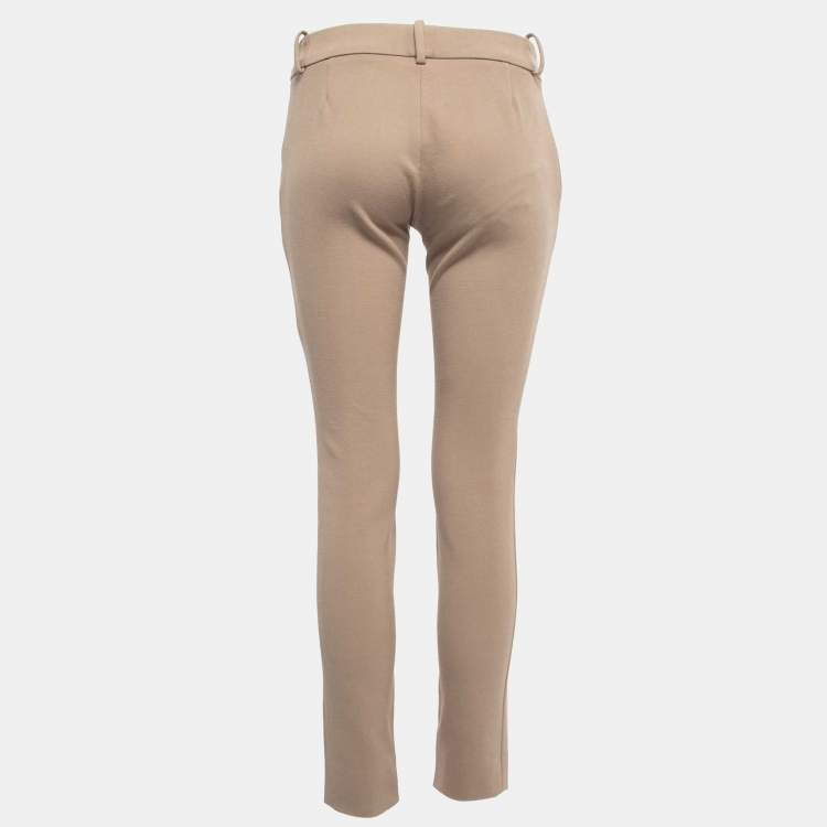 Pre Owned Gucci Beige Cotton Blend Trousers S