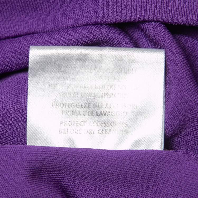 مملوكة مسبقًا Gucci Purple Crepe Horsebit Detail Halter Neck Top M