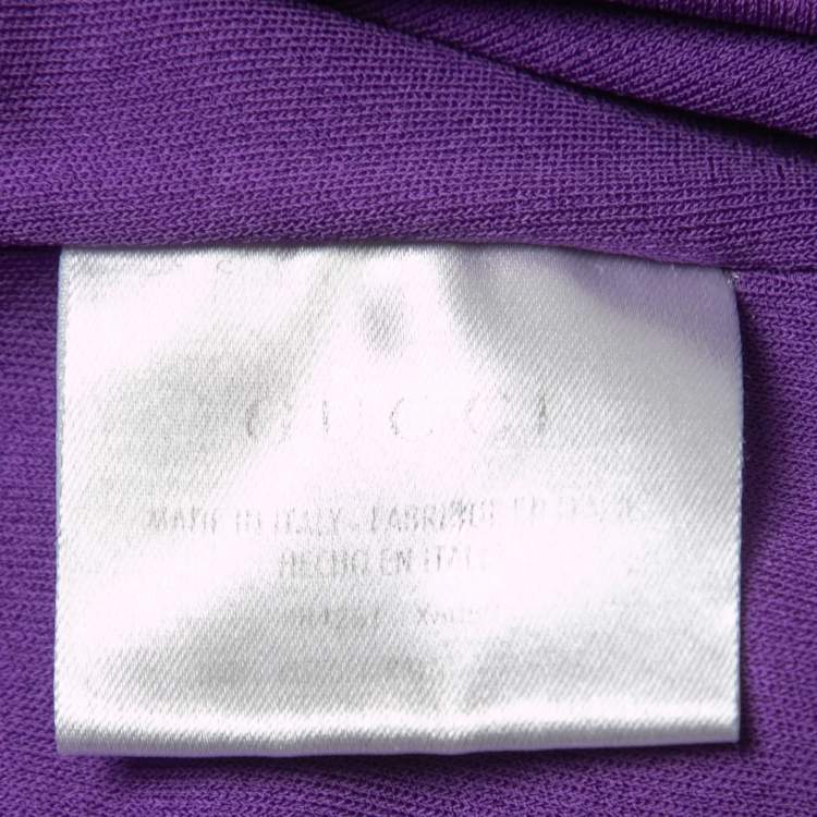 مملوكة مسبقًا Gucci Purple Crepe Horsebit Detail Halter Neck Top M