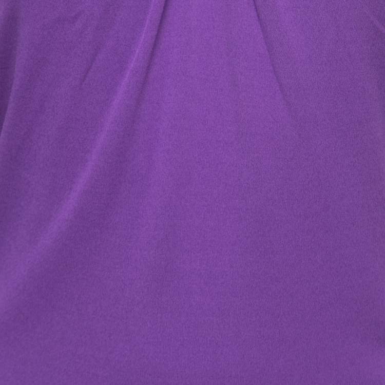 مملوكة مسبقًا Gucci Purple Crepe Horsebit Detail Halter Neck Top M