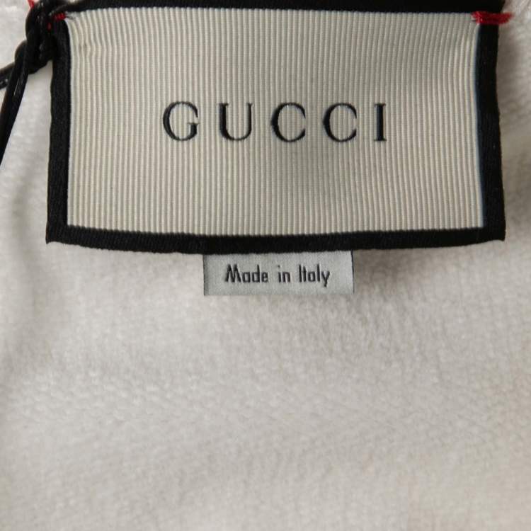 Pre Owned Gucci Off White Cities Printed Cotton Sweatshirt M