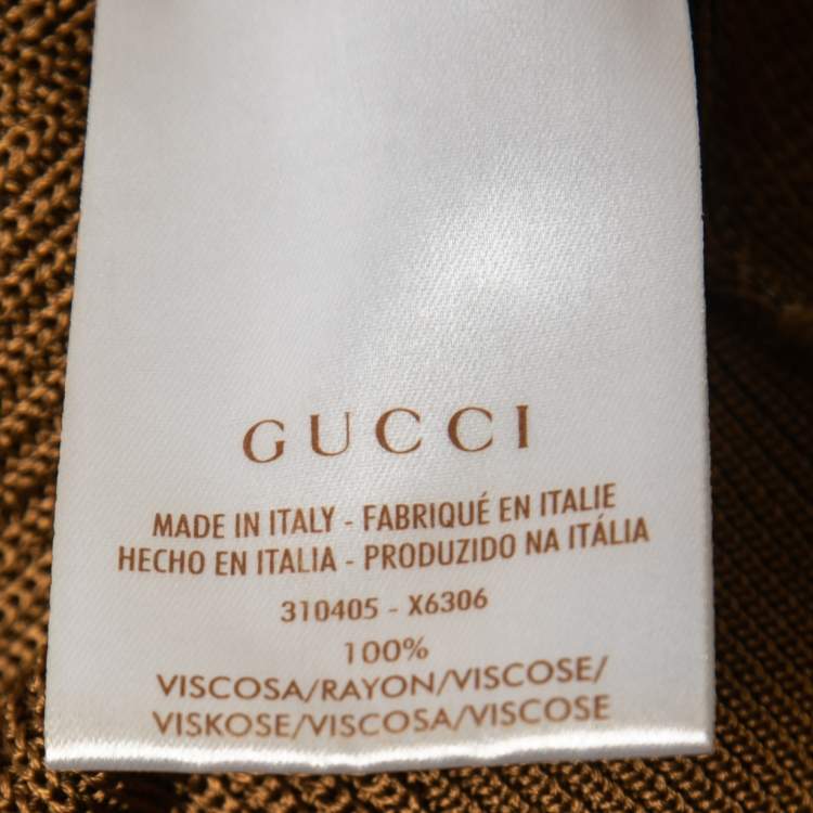 Pre Owned Gucci Metallic Gold Knit Sleeveless Top XXS