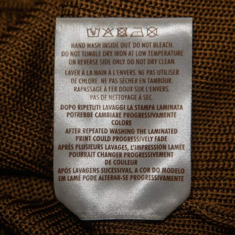 Pre Owned Gucci Metallic Gold Knit Sleeveless Top XXS