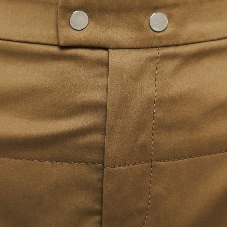 Pre Owned Gucci Brown Cotton Blend Mini Skirt M