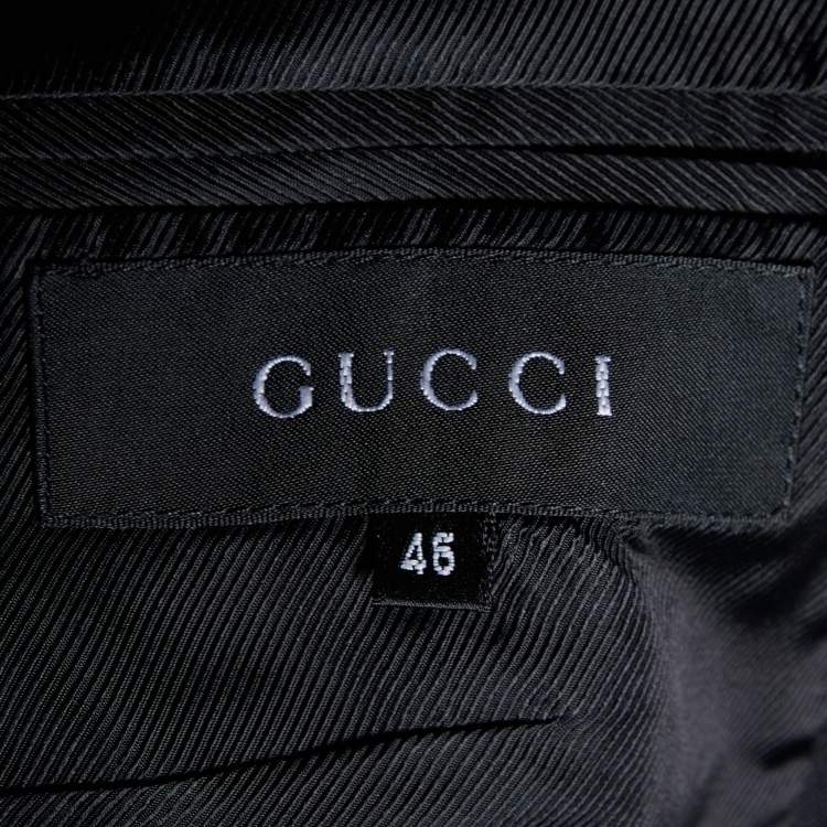 Pre Owned Gucci Black Wool Button front Blazer L