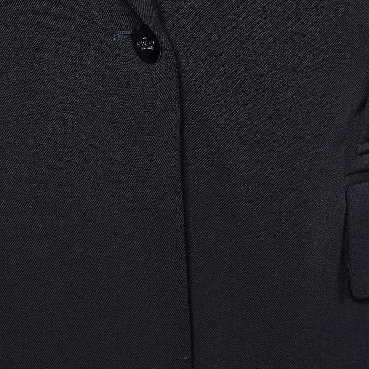 Pre Owned Gucci Black Wool Button front Blazer L