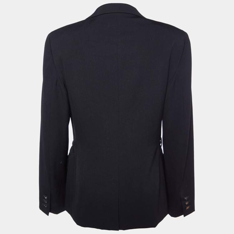 Pre Owned Gucci Black Wool Button front Blazer L