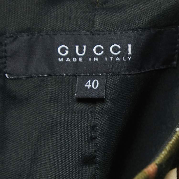 Pre Owned Gucci Multicolor Printed Velvet Knee-Length Skirt S