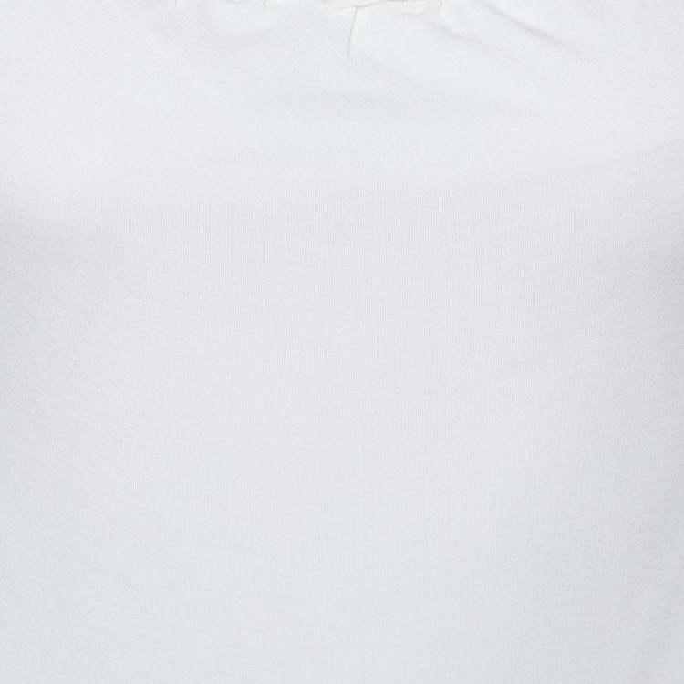 Pre Owned Gucci White Modal Knit Boat Neck T-Shirt M