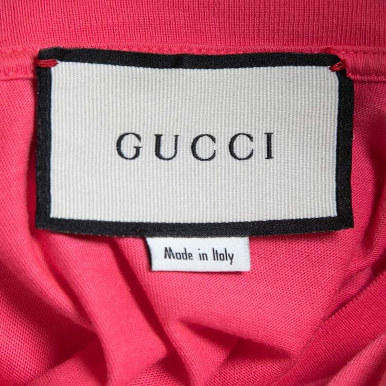 مملوكة مسبقًا Gucci Pink GG Tennis Embroidered Cotton Oversized T-Shirt XXS