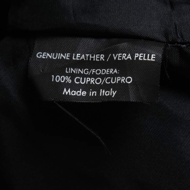 Pre Owned Gucci Black Leather Midi Skirt M