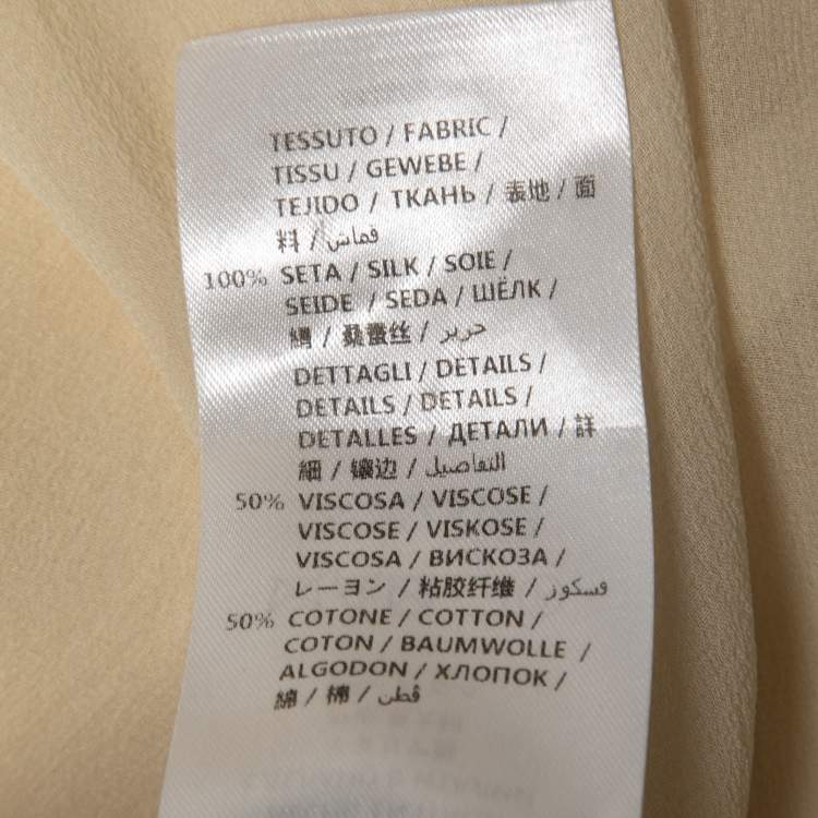 Pre Owned Gucci Cream Silk Ruffled Blouse M