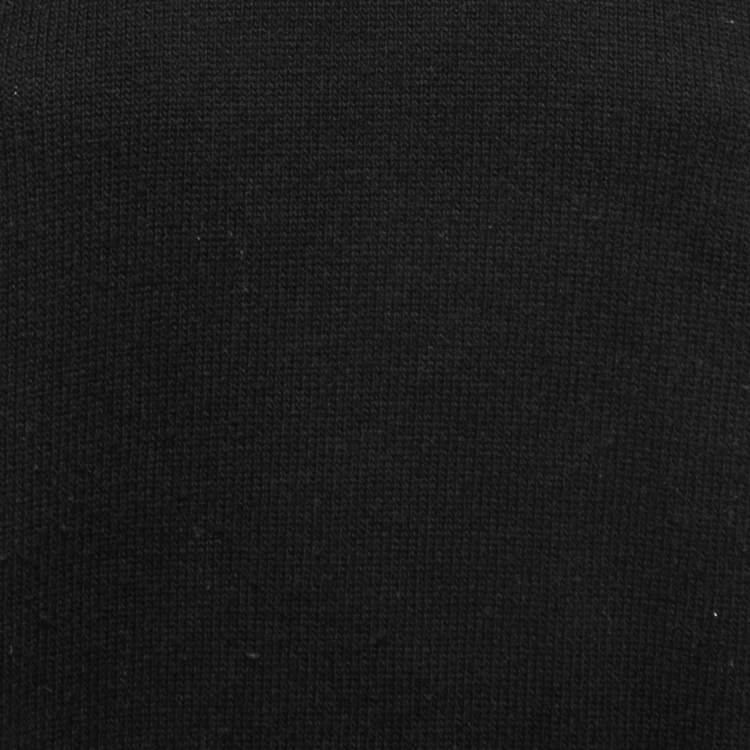 Pre Owned Gucci Black Wool Lurex Web Trim Detail Sweater L
