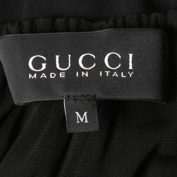 Pre Owned Gucci Black jersey Knit Maxi Dress M