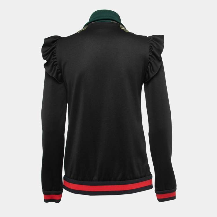 Gucci Black Technical Jersey Embroidered Zip Up Jacket S Gucci TLC