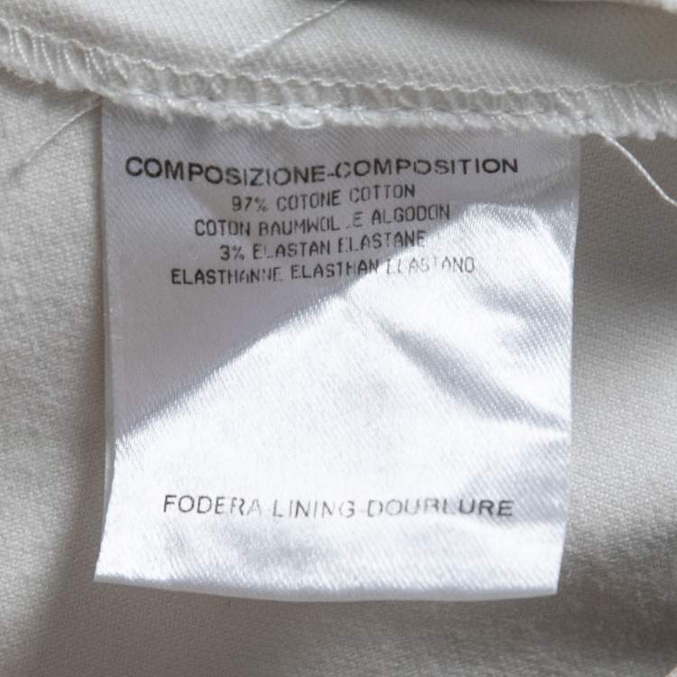 Pre Owned Gucci Off White Cotton Trousers S