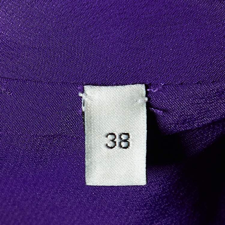 Pre Owned Gucci Purple Wool Pintuck Detail Sheath Dress S