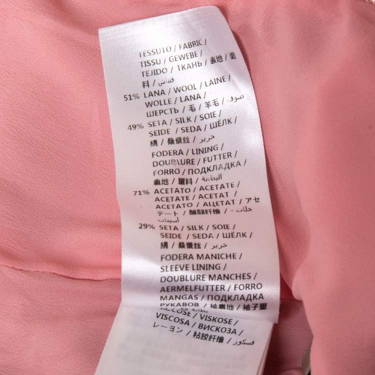 Pre Owned Gucci Red Wool & Silk Ruffle Detail Single Breasted Blazer S