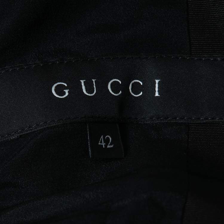 Pre Owned Gucci Black Velvet Silk Trim Single Breasted Blazer M