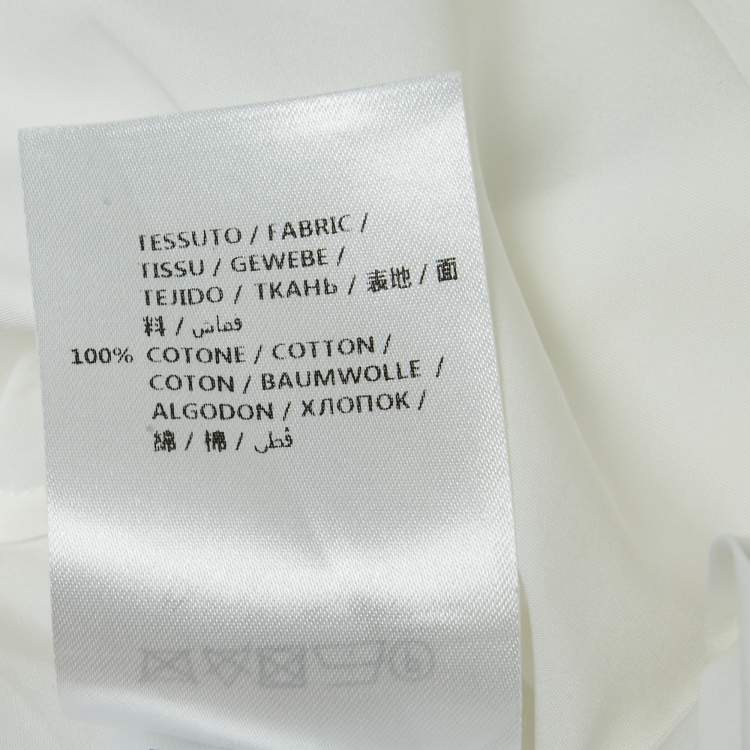 Pre Owned Gucci White Cotton Button Front Ruffled Full Sleeve Shirt Blouse S