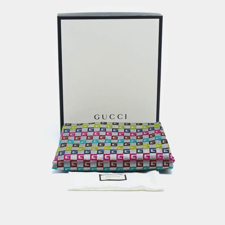 Pre Owned Gucci Metallic G Patterned Jacquard Midi Skirt XL