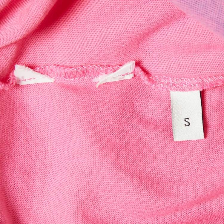 Pre Owned Gucci Pink Maison De L'Amour Print Cotton Crew Neck Half Sleeve T-Shirt S