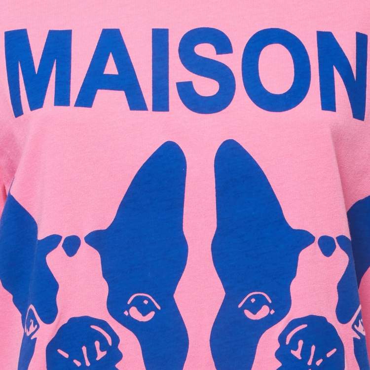 Pre Owned Gucci Pink Maison De L'Amour Print Cotton Crew Neck Half Sleeve T-Shirt S