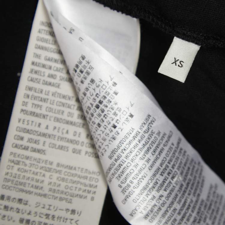مملوكة مسبقًا Gucci Black Cotton Logo Embellished Half Sleeve T-Shirt XS