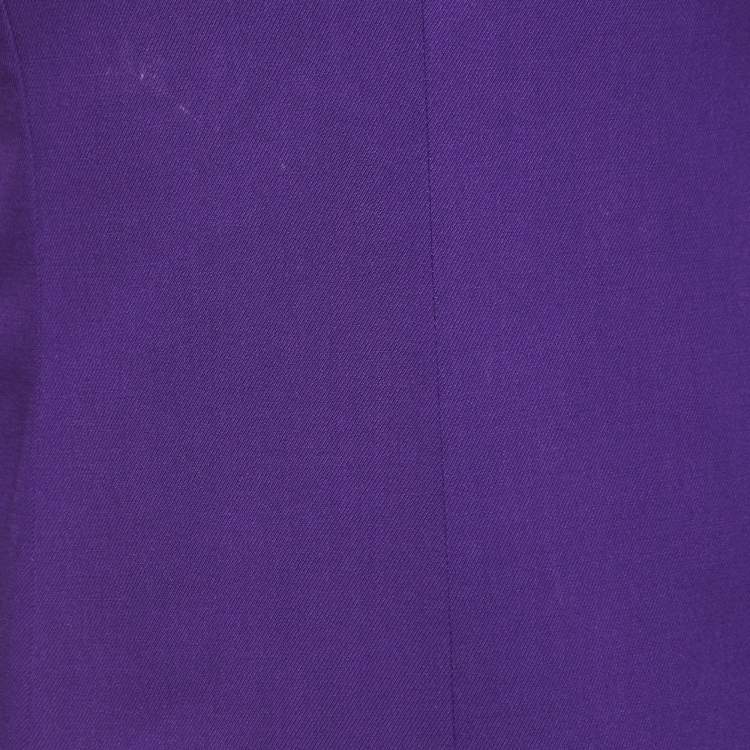 Pre Owned Gucci Dark Purple Wool Blend Single Breasted Blazer S