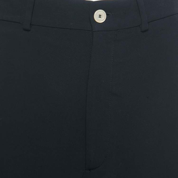 Pre Owned Gucci Black Crepe Web Stripe Detailed Culottes S