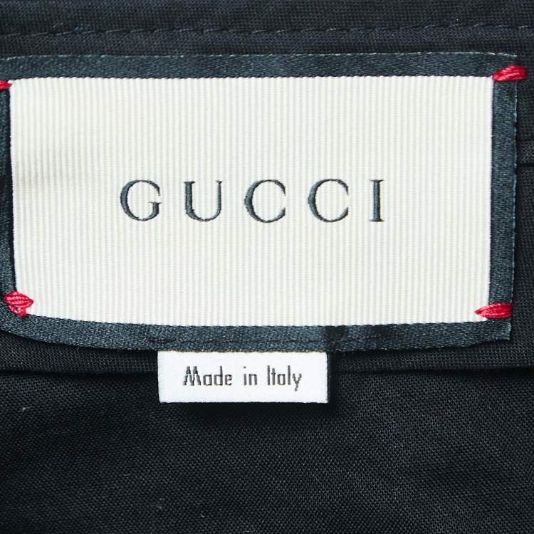 Pre Owned Gucci Black Crepe Web Stripe Detailed Culottes S