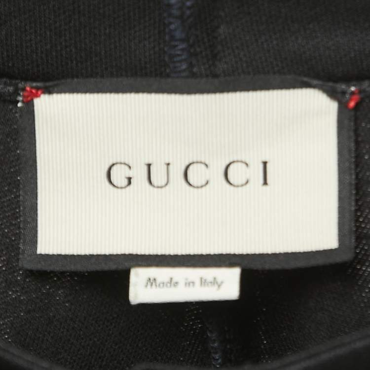 Pre Owned Gucci Black Jersey Web Trim Detail Stirrup Skinny Trousers XL