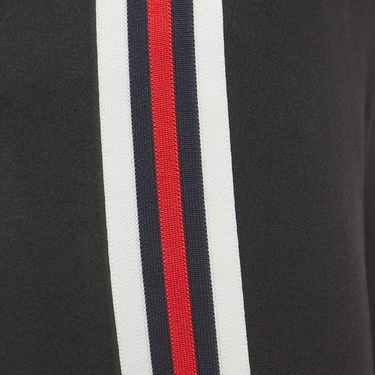 Pre Owned Gucci Black Jersey Web Trim Detail Stirrup Skinny Trousers XL