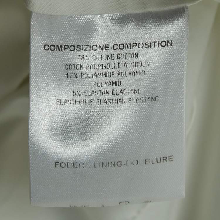 Pre Owned Gucci White Cotton Button Front Pleated Half Sleeve Shirt S