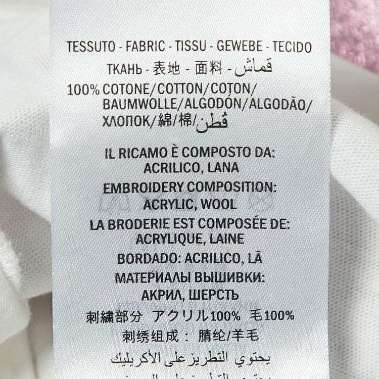Pre Owned Gucci Pink/White Logo Print Cotton Half Sleeve T-Shirt XS