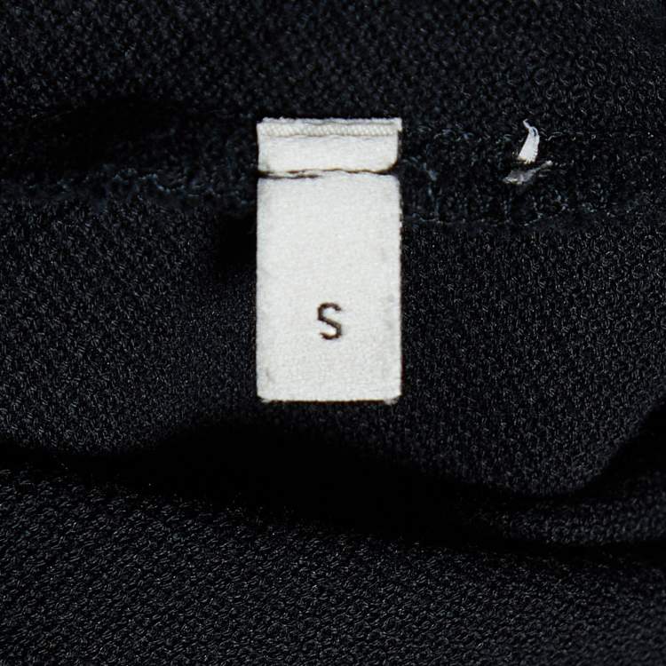 Pre Owned Gucci Black Cotton Pique Cropped Polo T-Shirt S