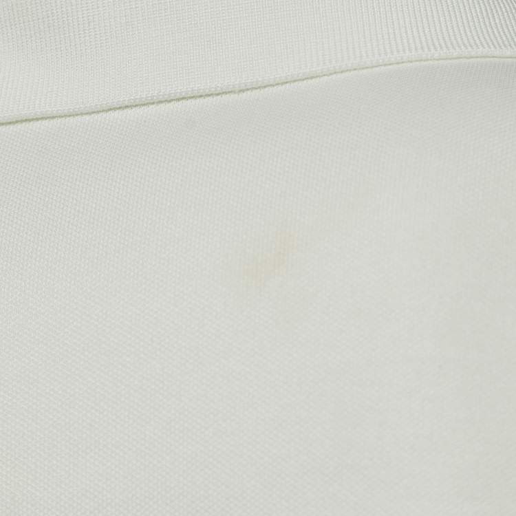 Pre Owned Gucci White Knit Interlocking G Web Detailed Mini Polo Dress M