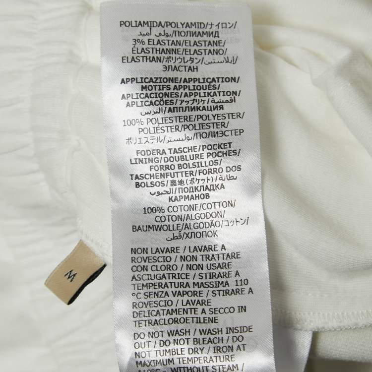Pre Owned Gucci White Knit Interlocking G Web Detailed Mini Polo Dress M