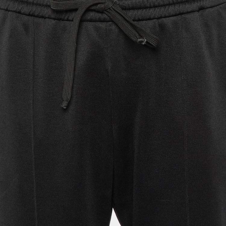 Pre Owned Gucci Black Jersey Side Logo Trim Jogger Pants M