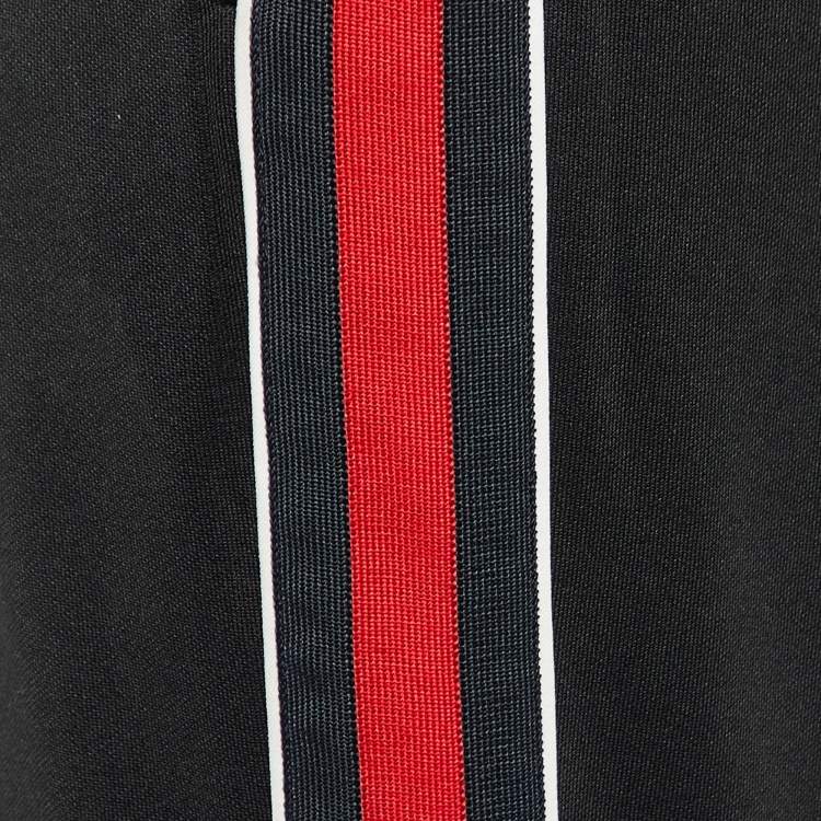 Pre Owned Gucci Black Jersey Side Logo Trim Jogger Pants M