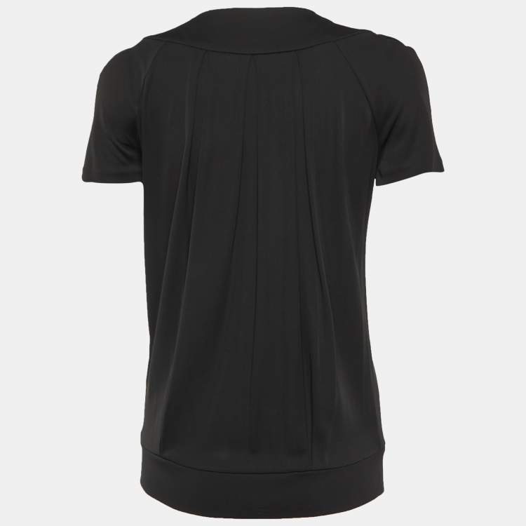 مملوكة مسبقًا Gucci Black Crepe Belt Detailed Blouse L